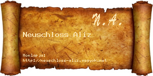Neuschloss Aliz névjegykártya